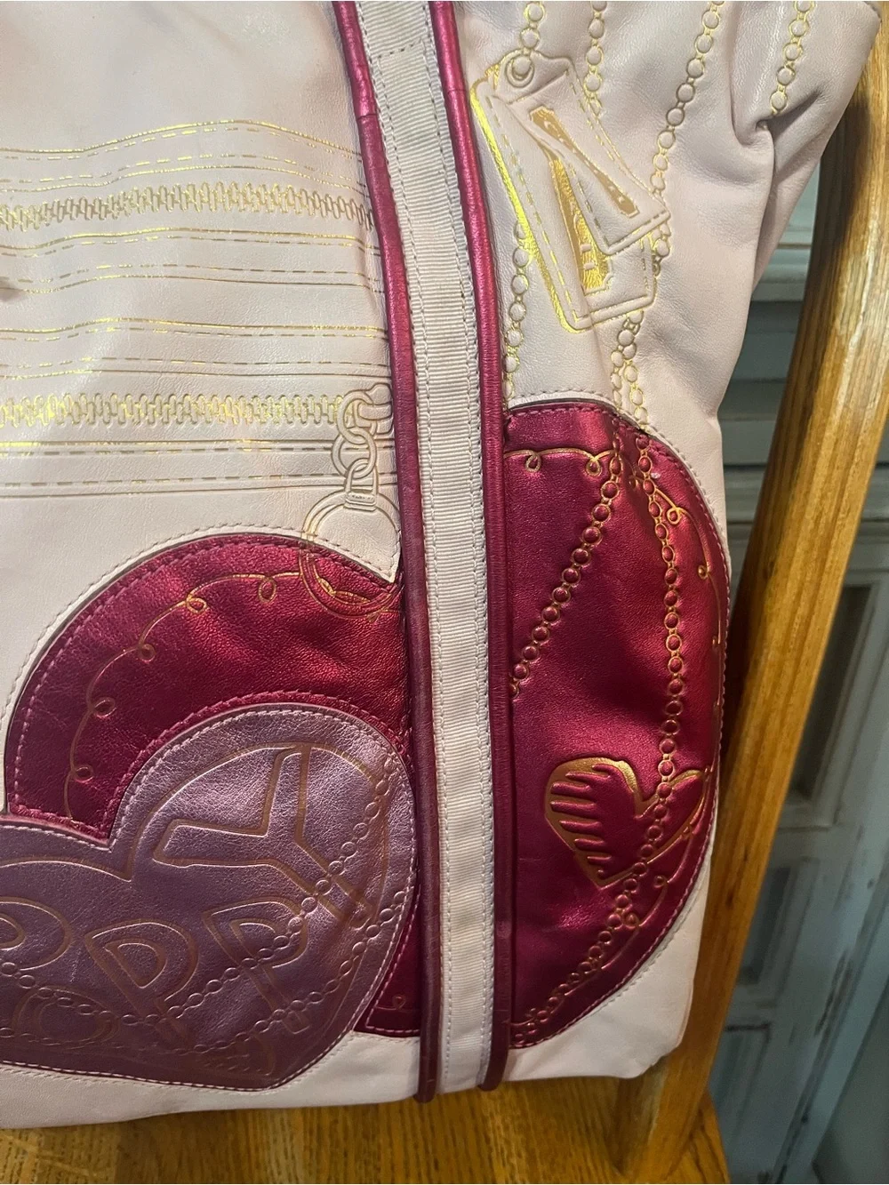 Rare- Coach poppy love tote - style 14551 with Charm Details. Y2K coach poppy.